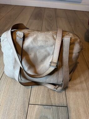 Rugby north America « M0851 »Light Beige Leather Shoulder Bag